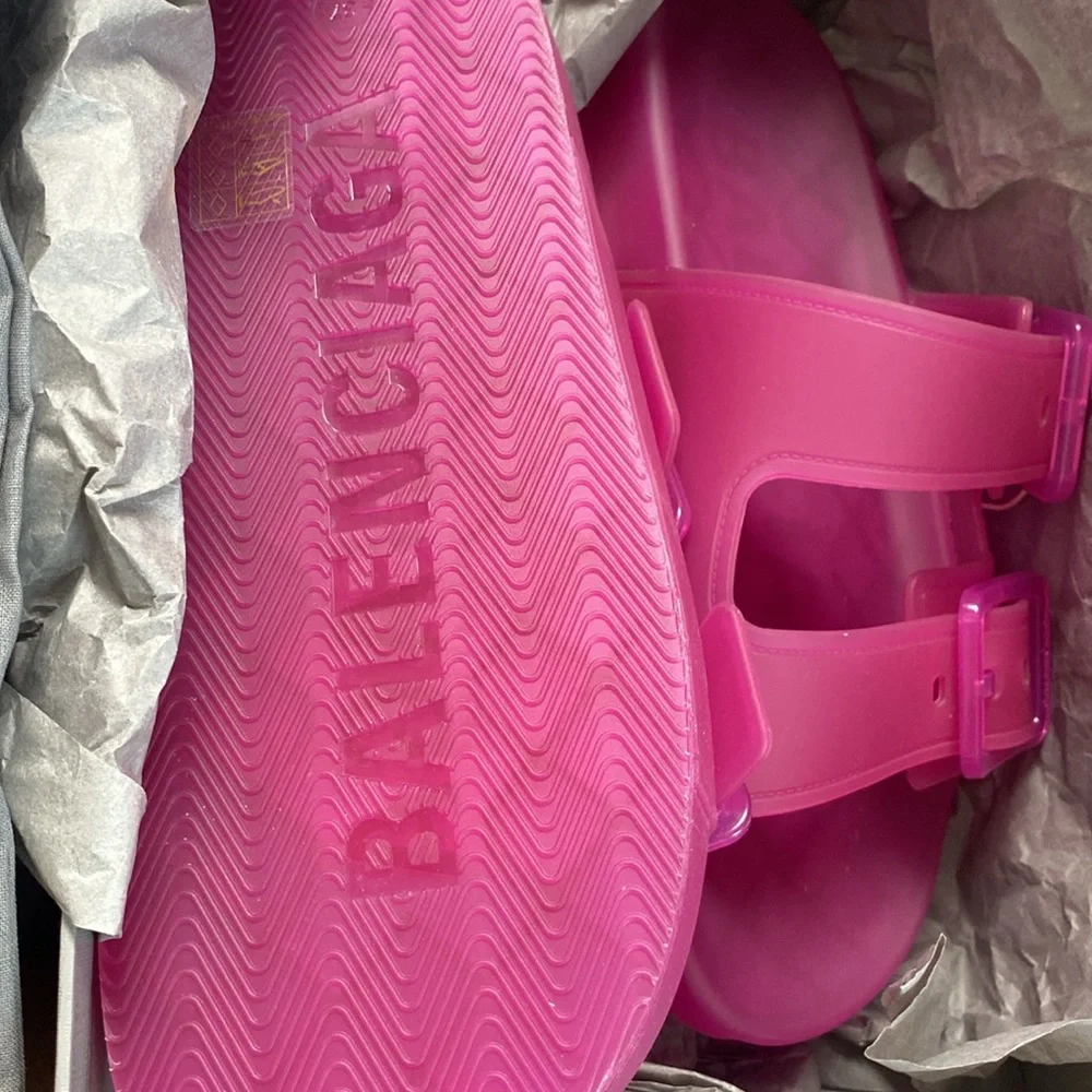 BALENCIAGA “Mallorca” jelly sandals AUTHENTIC, magenta - Picture 10 of 13